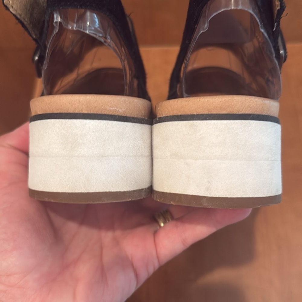 UGG Womens Braelynn Jasmine Leather Flatform Black Sandal Sz 7 M - Picture 5 of 11